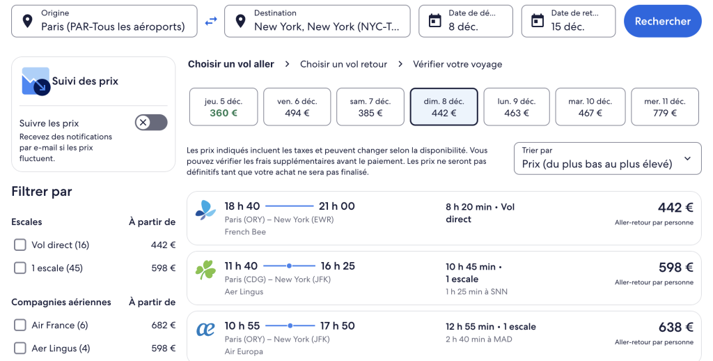 vol pas cher